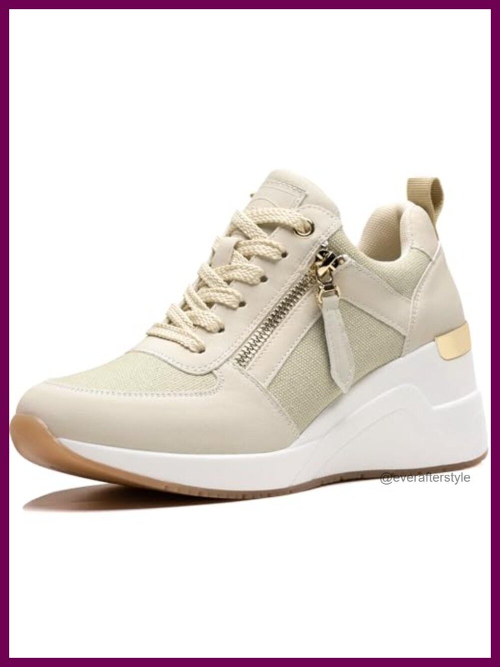 Wedge Sneakers for Women Platform Tennis Shoes Comfortable Lace-Up